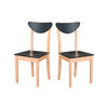 STUHL 2er Set Hugo 3 D, Buchefarben, schwarz - Buchefarben/Schwarz, Holz (43/87/40cm) - Leaf Design
