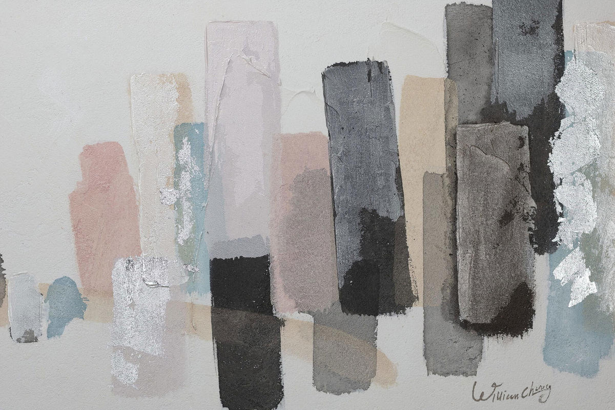 ACRYLBILD HANDGEMALT 150/50 cm - Beige/Grau, Holz/Textil (150/50cm) - KUNSTLOFT