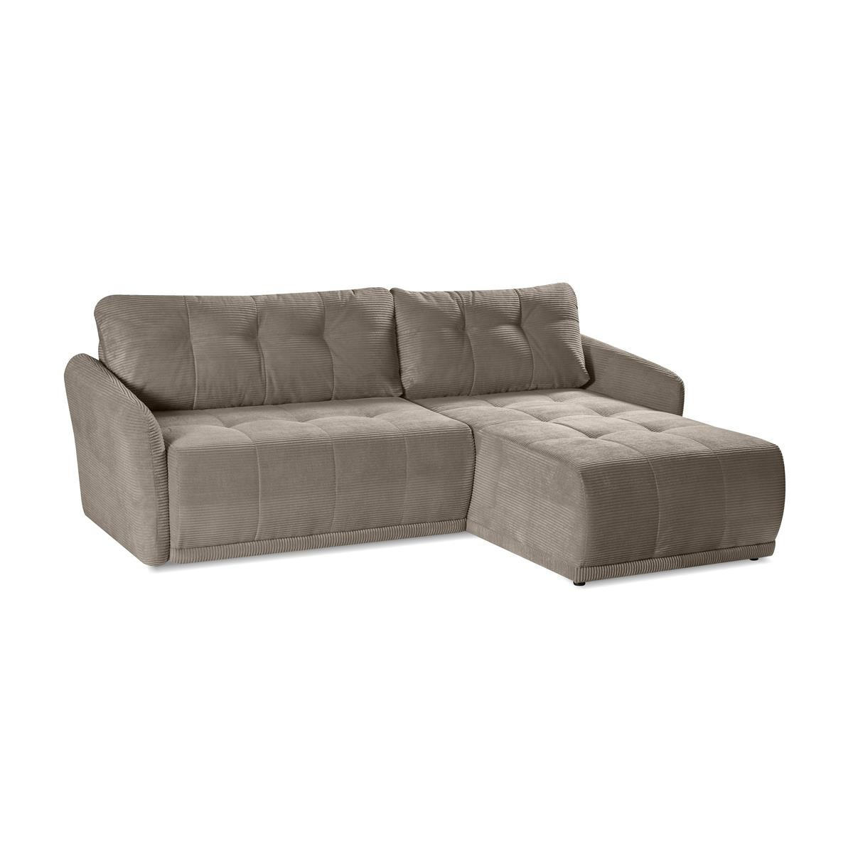 ECKSOFA Omron Hellbeige, universal Schlafsofa - Beige, Holzwerkstoff/Textil (248/180cm) - Bettso