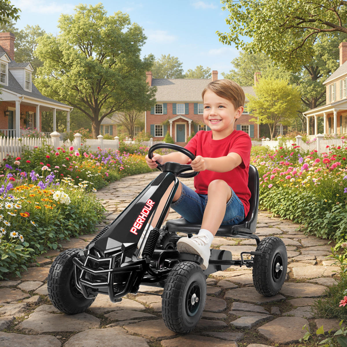 TRETKART DE-13138 manuelle Kupplung Schwarz - Schwarz, Kunststoff (110/61/62cm) - ComfortXL
