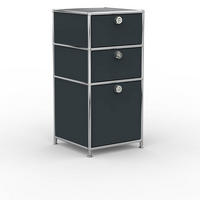 BÜRO-STANDCONTAINER, Metall, 40cm, 2 Schubladen + 1 Hängeregistratur, Anthrazitgrau - Chromfarben/Silberfarben, Metall (40/82.4/39.7cm) - Versee