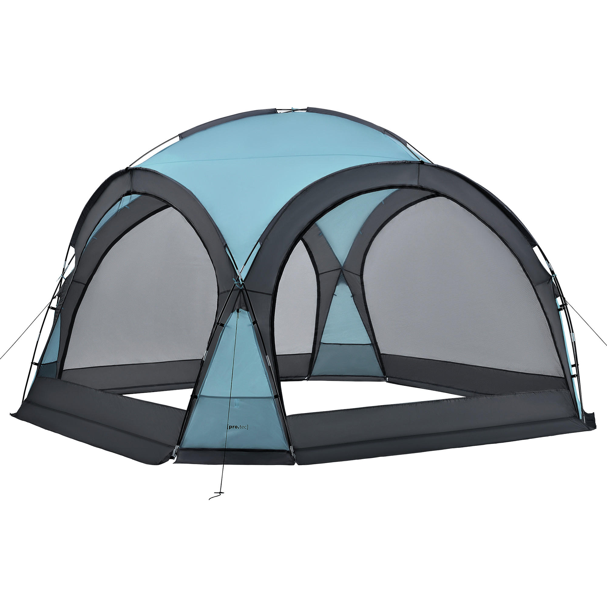 PAVILLON Grästorp - Dunkelgrau/Hellblau, Textil (345/247/345cm) - pro.tec