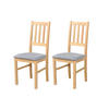 STUHL Bos 4 (2er Set) - Birkefarben/Zinkfarben, Holz (43/94/40cm) - Leaf Design