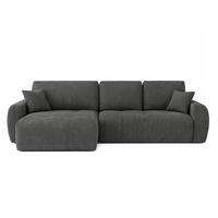 ECKSOFA Mit Schlaffunktion Und Bettkasten L-Form Ivo XL, Cordstoff Poso, Grau, Links - Grau, Holz (280/142cm) - Kaiser Möbel
