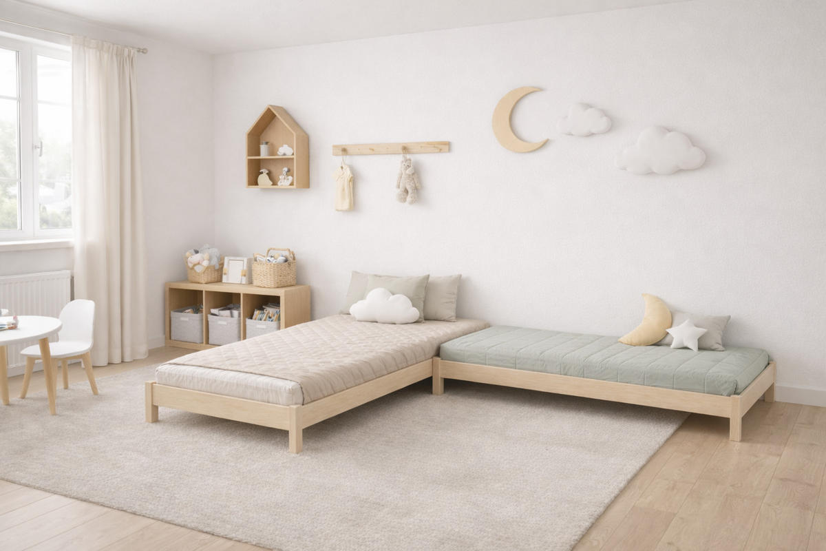 STAPELBETTEN 2-er Set Sendi 200x80 sonoma - Naturfarben, Holzwerkstoff - LUKDOM