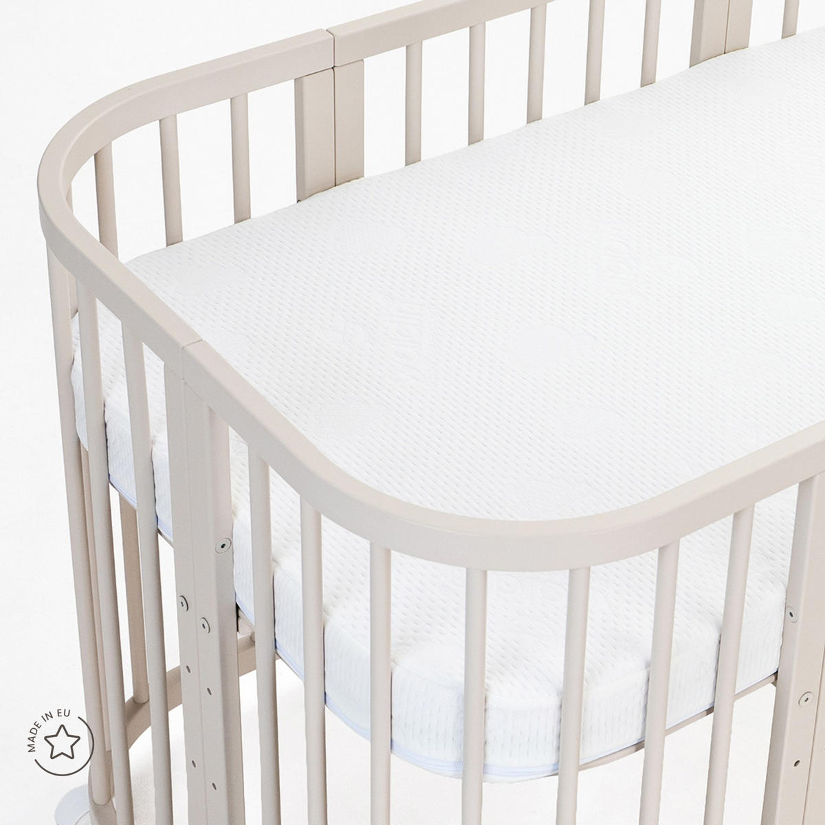 SALTEA din cocos pentru bebe 7in1 - alb, materiale naturale/material textil (73/123cm) - waldin