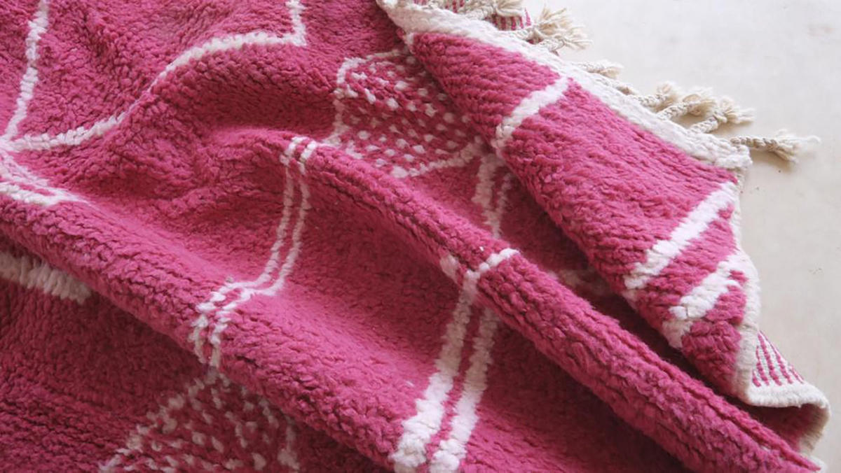 BERBERTEPPICH aus reiner Wolle 184x 253 cm - Pink, Naturmaterialien (184/253cm) - AFK Living