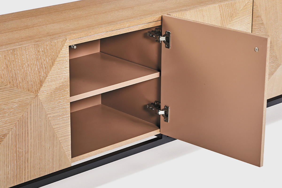 LOWBOARD ANJO Braun Holz - Schwarz/Braun, Holz/Metall (180/60/40cm) - KAWOLA