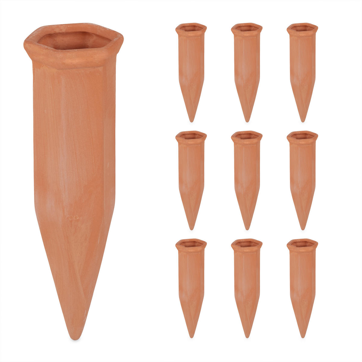 10xTONKEGEL - Hellbraun, Keramik (5.5/17/5cm) - Relaxdays