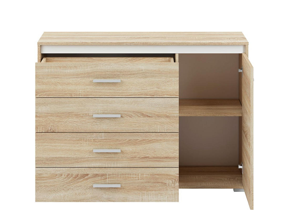 KOMMODE Avo Sonoma Eiche, Absetzung austauschbar 120 / 34 / 85cm - Braun/Sonoma Eiche, Holz/Holzwerkstoff (120/85/34cm) - Feldmann-Wohnen