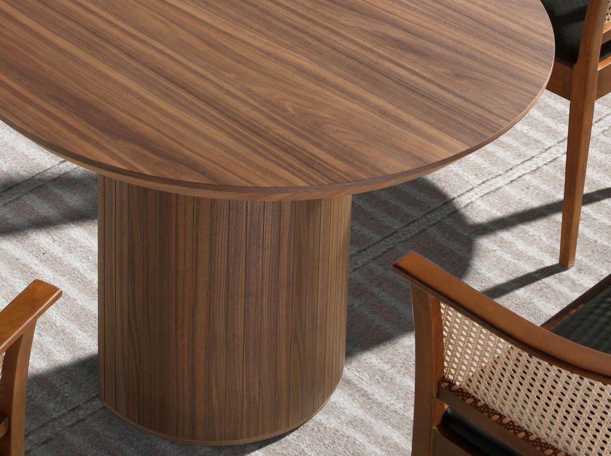 ESSTISCH Esstisch ovale Halbspitze Walnuss Ø240/105/75 cm - Walnussfarben, Holz (105/240/75cm) - ANGEL CERDA