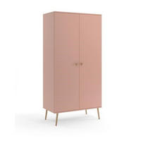 KLEIDERSCHRANK Ikon, Rosa, mit Kleiderstange - Rosa, Holzwerkstoff (100/202/52cm) - Bettso