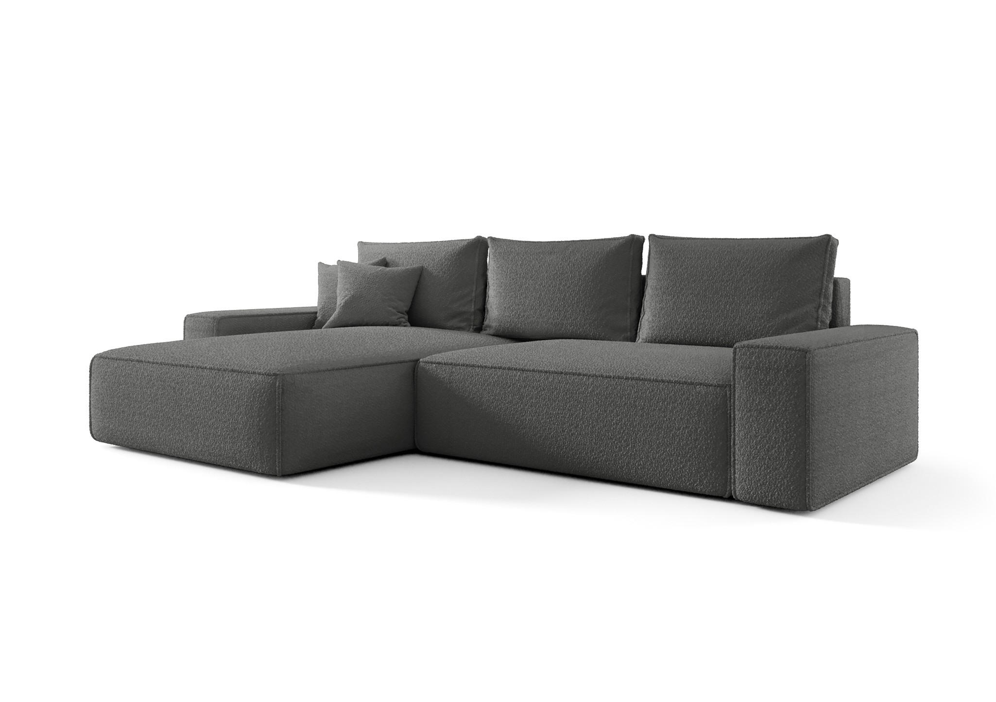 ECKSOFA Walken Mit Schlaffunktion - Dunkelgrau, Holzwerkstoff/Textil (280/185cm) - Fun Möbel