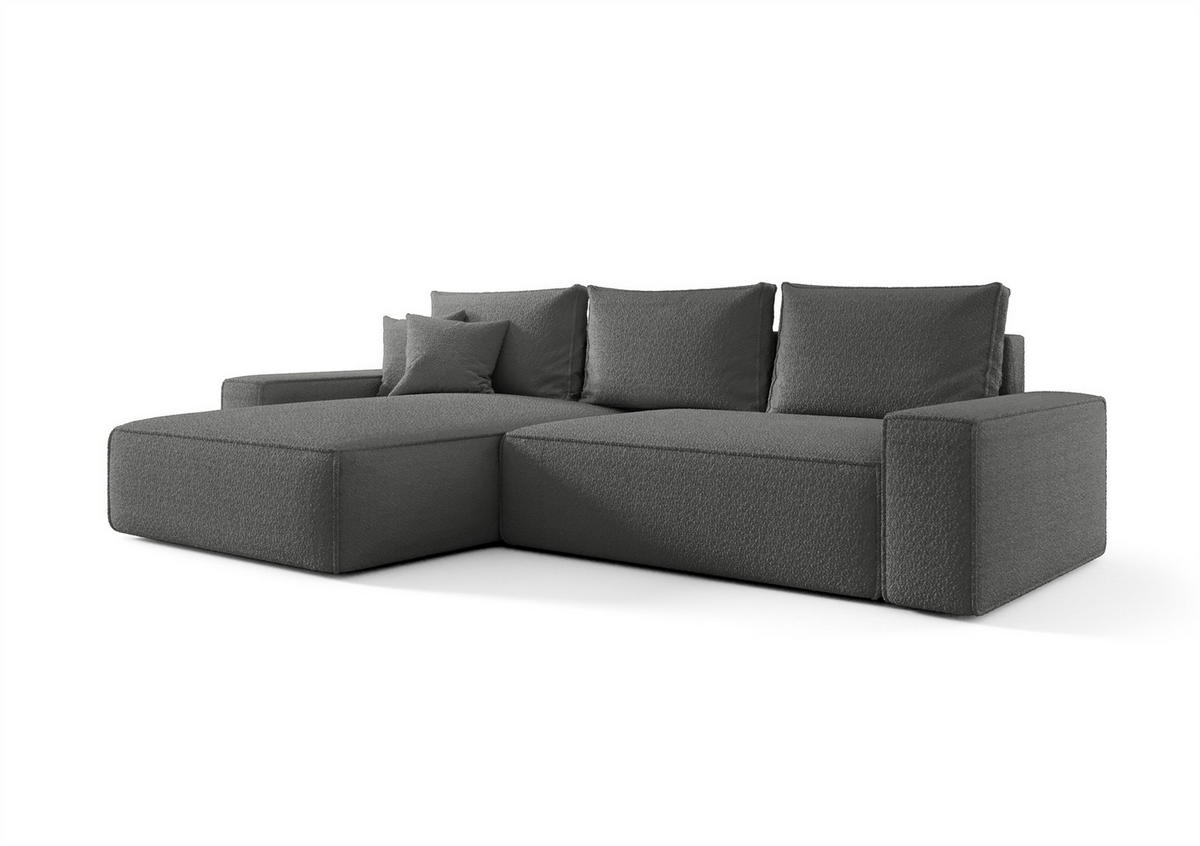 ECKSOFA Walken Mit Schlaffunktion - Dunkelgrau, Holzwerkstoff/Textil (280/185cm) - Fun Möbel