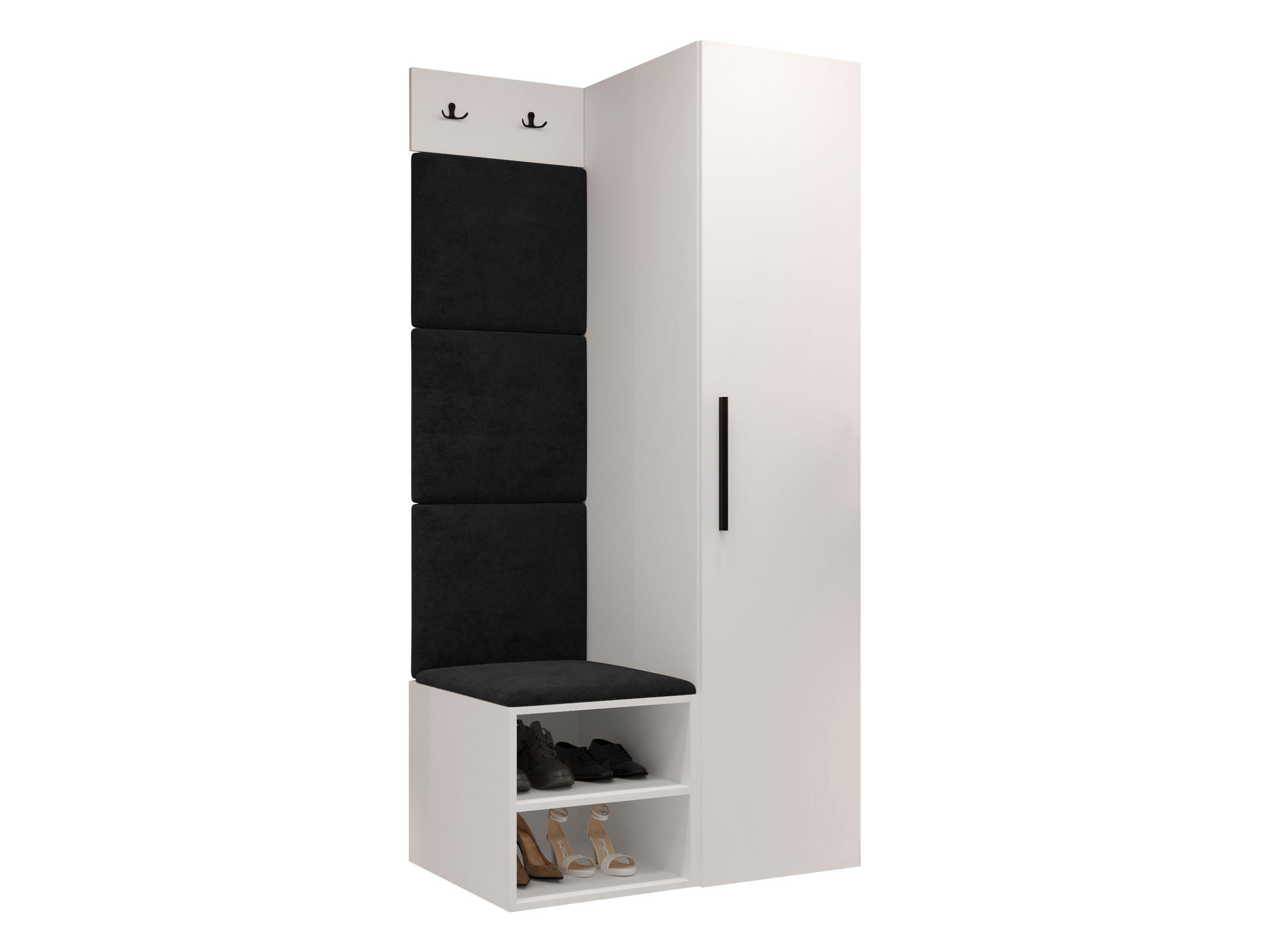 GARDEROBEN-SET Medi III - Anthrazit/Schwarz, Holzwerkstoff/Kunststoff (40/191/50cm) - MIRJAN24
