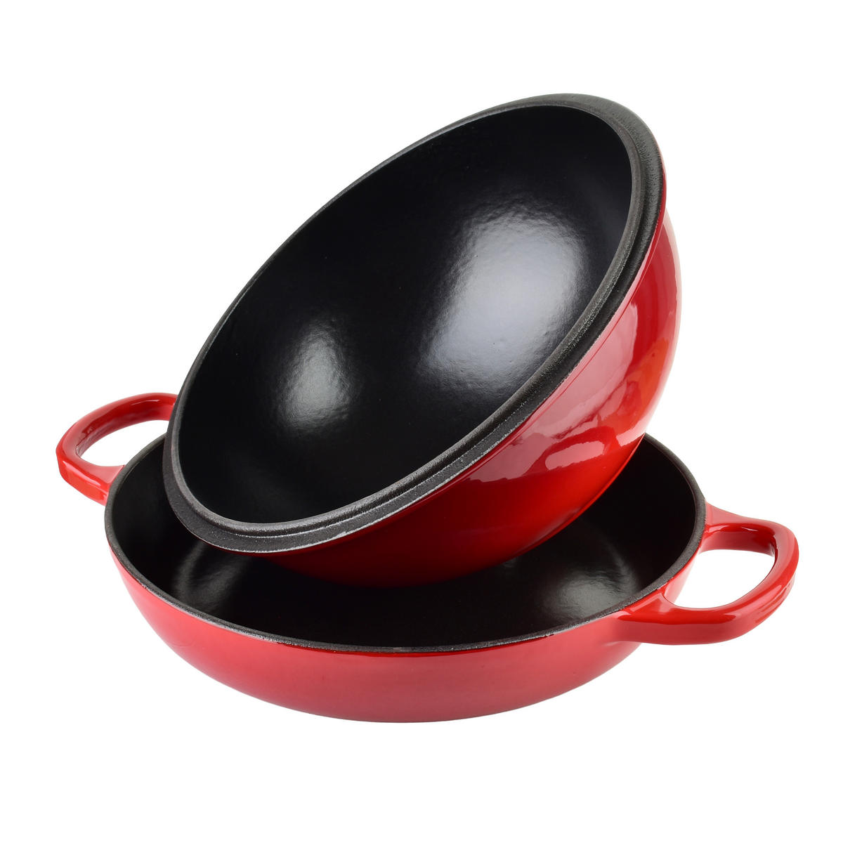 BRATPFANNE Verdeluxe Rot 26x26x5/19 cm Metall - Rot, Metall (26/26/19cm) - Mondex