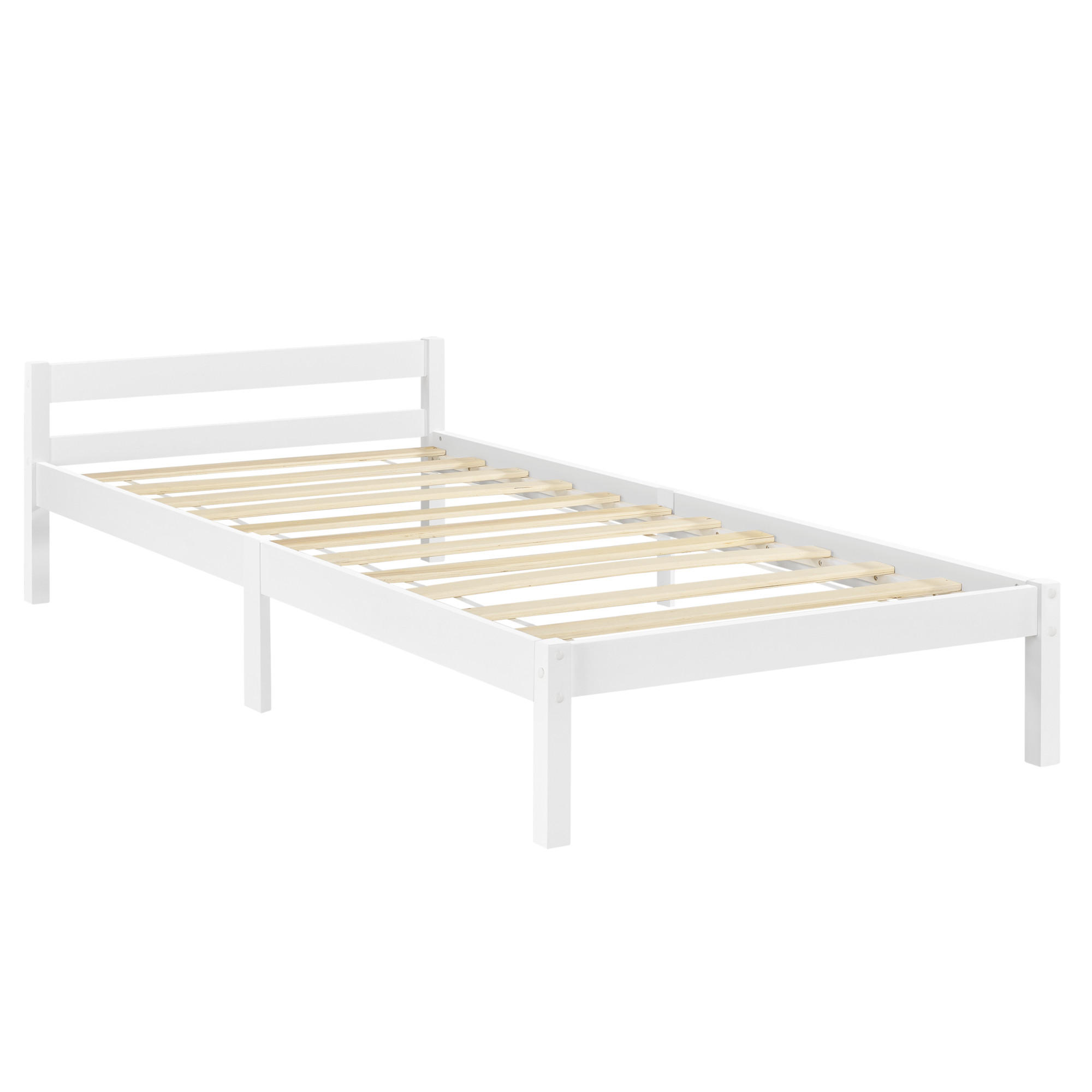HOLZBETT Nakkila - Weiß, Holz (120/200cm) - [en.casa]