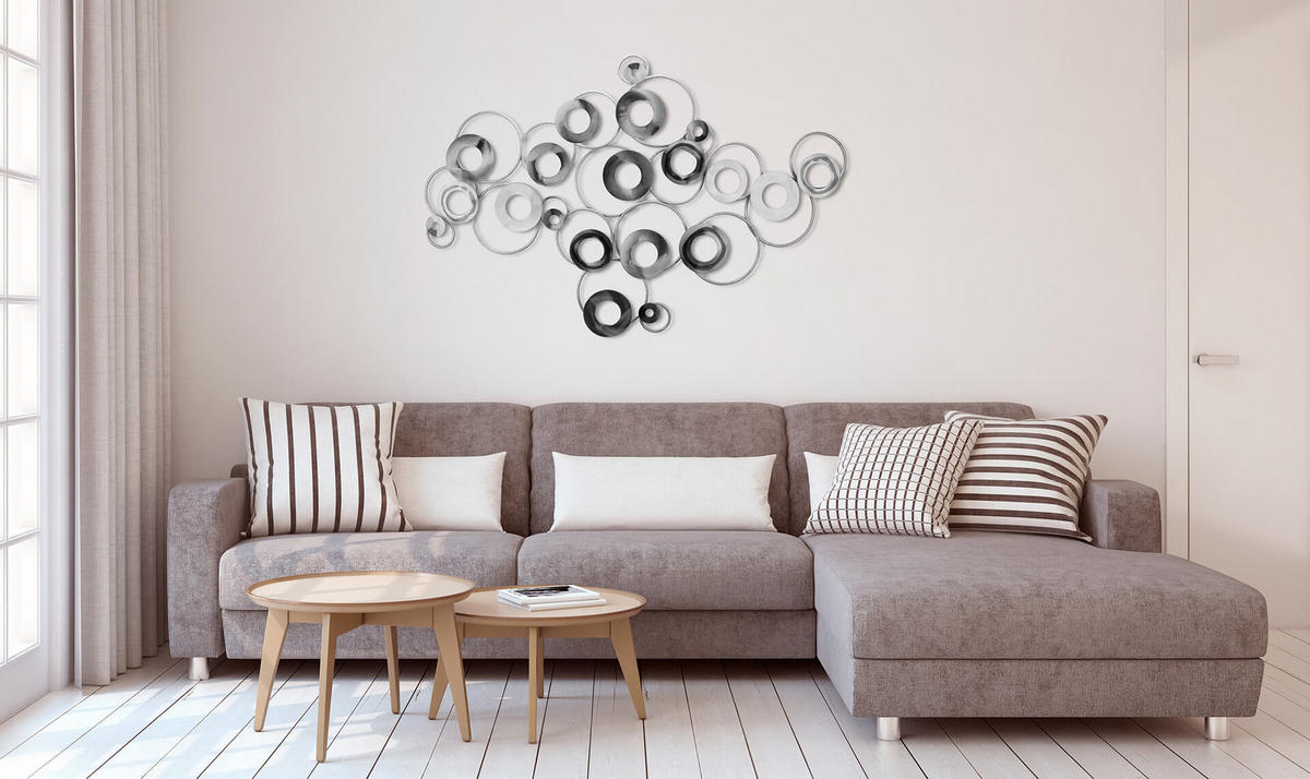 WANDDEKO Silber 129/84 cm - Silberfarben, Metall (3.3/84/4cm) - KUNSTLOFT