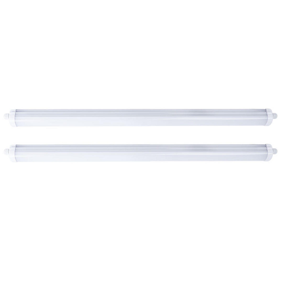 LED DECKENLEUCHTE Weiß Kunststoff 2er Set - Weiß, Kunststoff (120/6.5/5.8cm)