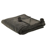 DECKE Dunkelgrau Terke 220/200 cm - Dunkelgrau, Textil (200/220cm) - Beliani