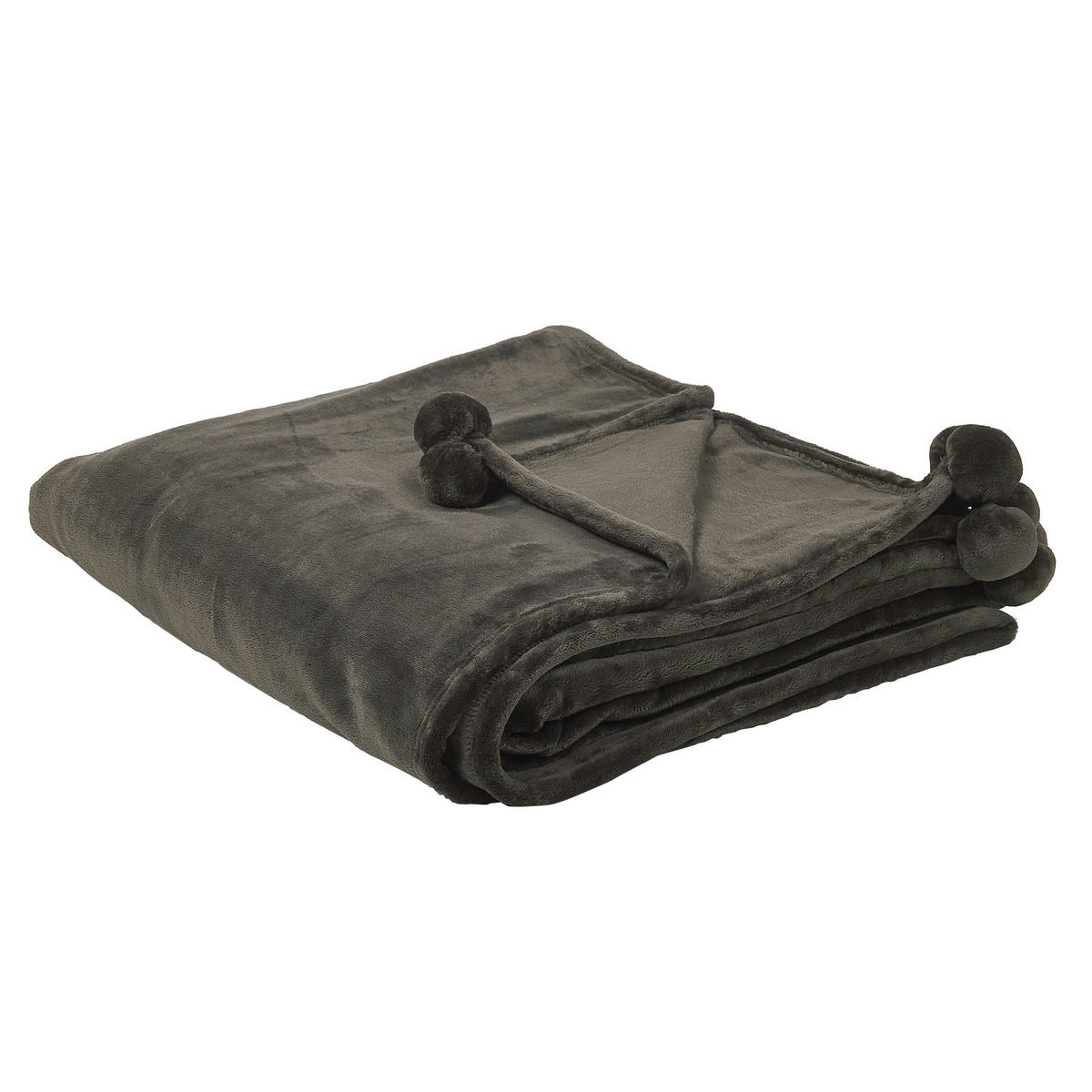 DECKE Dunkelgrau Terke 220/200 cm - Dunkelgrau, Textil (200/220cm) - Beliani