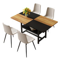 ESSGRUPPE DE-39360 5-teilig, mit Ablagefach und 4 PU-Sesseln Warmgrau - Grau, Holzwerkstoff (160/76/90cm) - ComfortXL