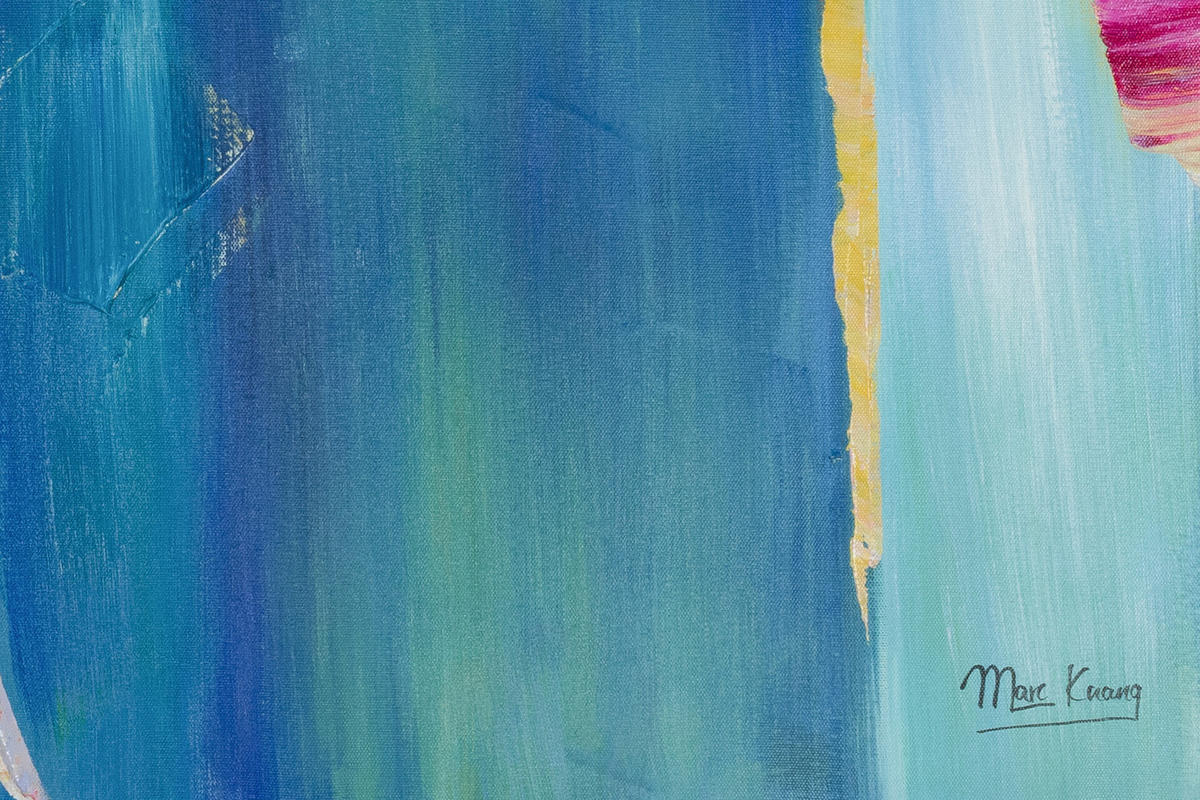 ACRYLBILD HANDGEMALT 80/80 cm - Blau, Holz/Textil (80/80cm) - KUNSTLOFT