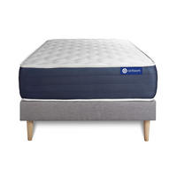 BETT Actimemo sleep Memory-Schaum 90 x 190 cm h1 - Kit Bettgestell Grau - Beige/Grau, Holz (90/190cm) - ACTISOM