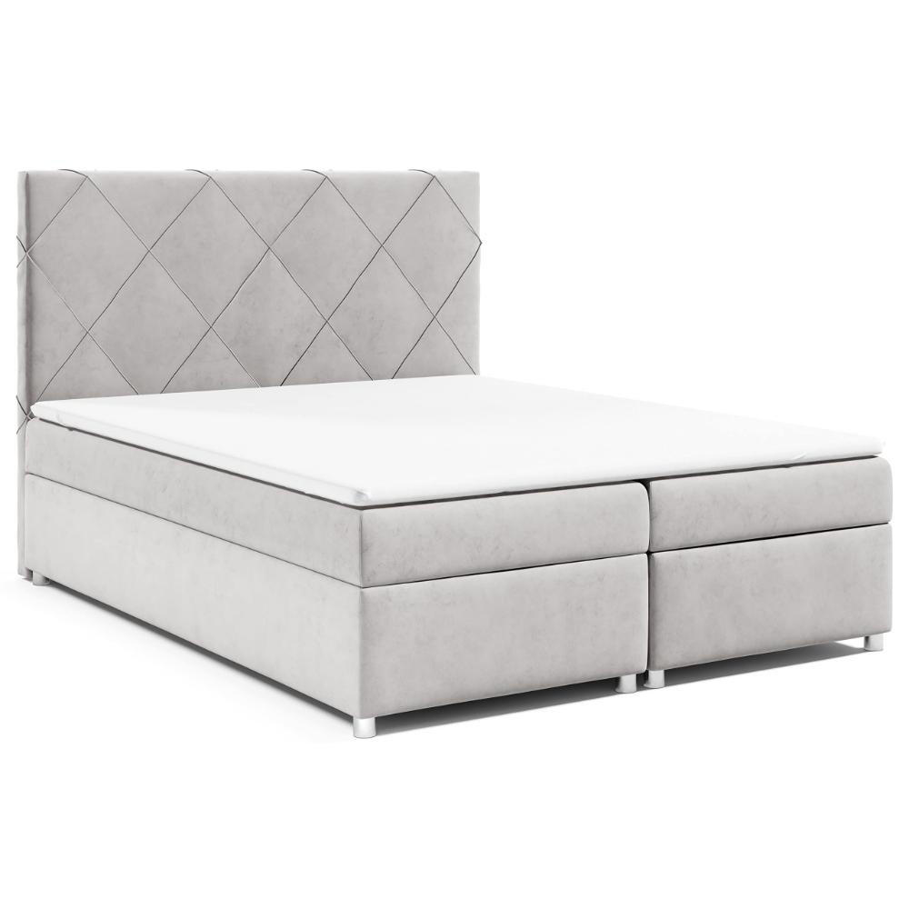 BOXBETT mit Bettkasten Trinity K-7 Bonellfederkern - Silberfarben, Holz/Holzwerkstoff (200/200cm) - Best For Home