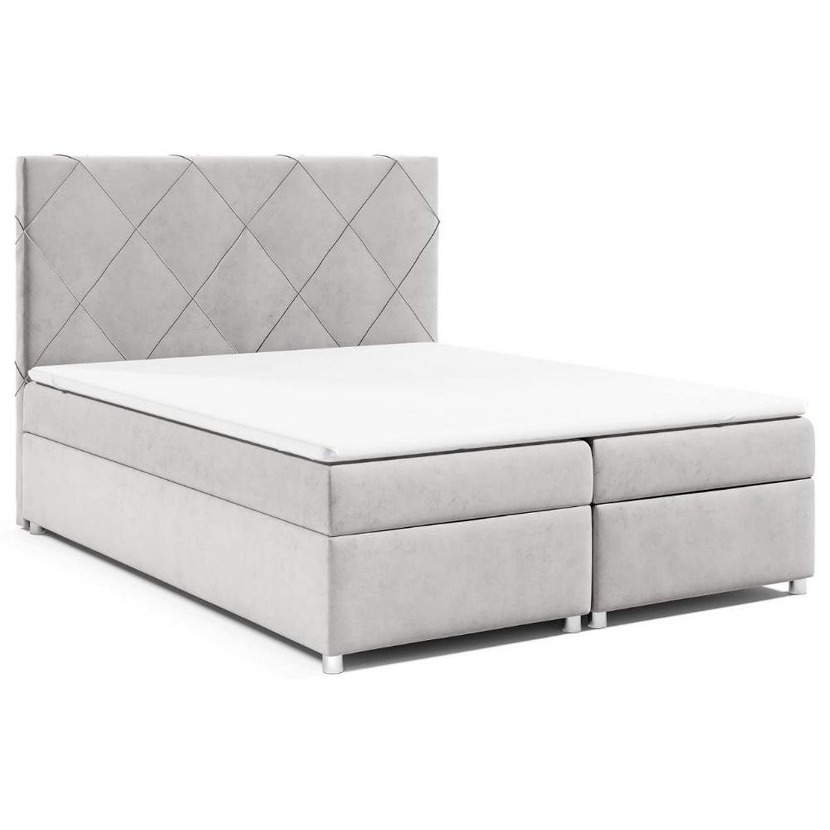 BOXBETT mit Bettkasten Trinity K-7 Bonellfederkern - Silberfarben, Holz/Holzwerkstoff (200/200cm) - Best For Home