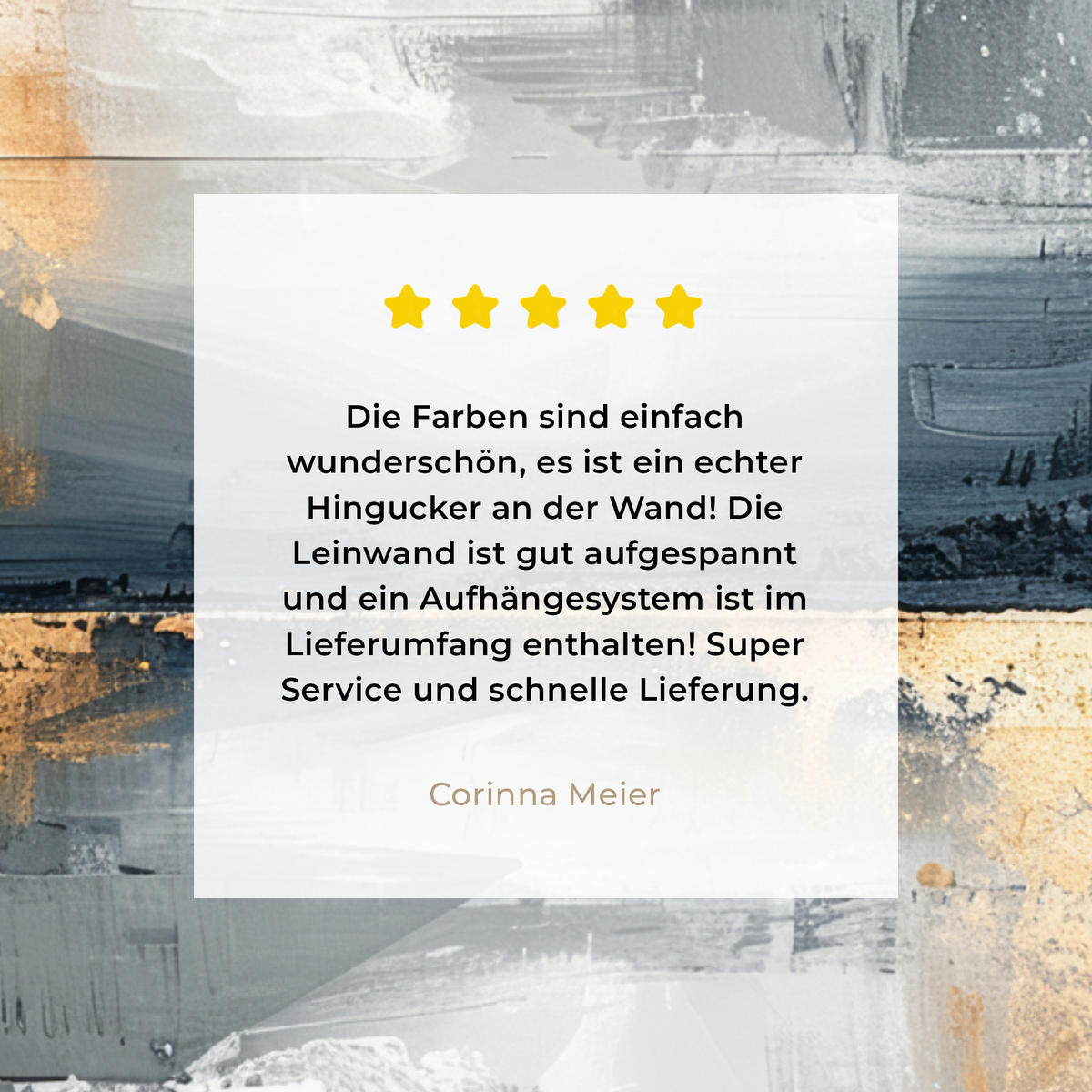 LEINWANDBILD Kunst - Grau - Gold - Abstrakt 90x90 cm - Dunkelgrau, Textil (90/90cm) - MuchoWow