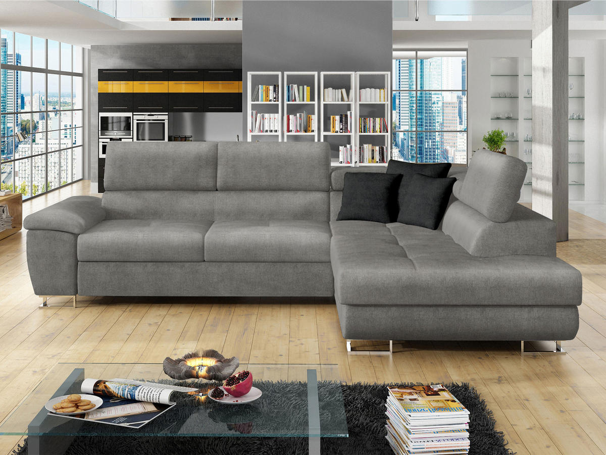 ECKSOFA Cotere, Seite: Rechts - Silberfarben, Holz/Textil (270/202cm) - MIRJAN24