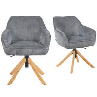 BÜROSTUHL Mika-Olea - Honigeiche/Grau, Eichenholz/Holz (60/83/61cm) - DUBI Möbel