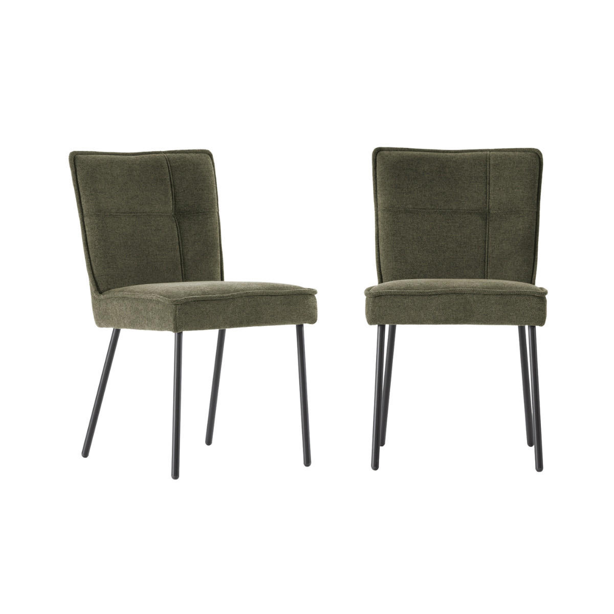 ESSZIMMERSTÜHLE STOFF 2er set 60/50,5/60 cm - Grün, Textil (60/50.5/53.5cm) - Calicosy