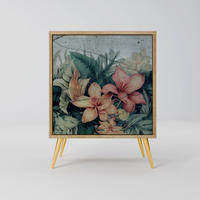 SIDEBOARD HEAVENLY BLOOM, Eichefarben, 57,5x42x75,5 cm, Goldfarbene Metallfüße - Eichefarben/Goldfarben, Holzwerkstoff/Metall (57.5/75.5/42cm) - SpaceRebels