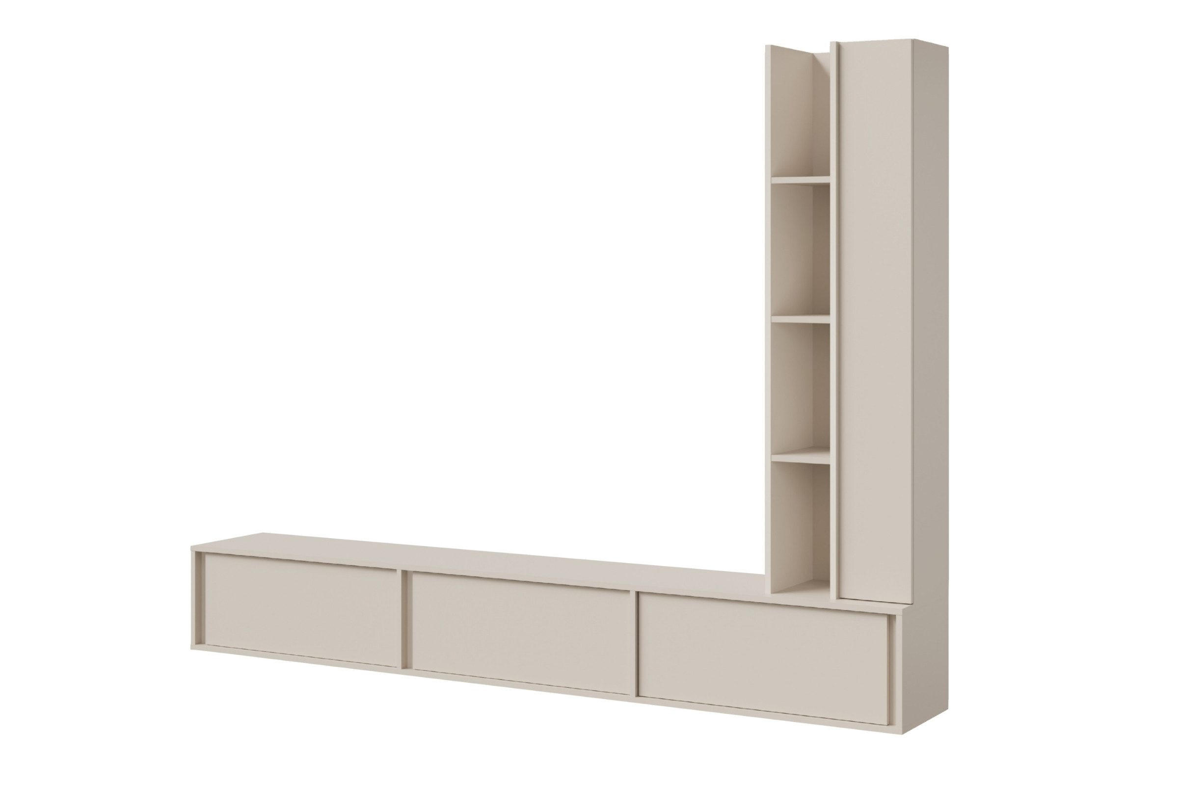 WOHNWAND VELORA 230/185/35 cm in Kaschmir - Kaschmir, Holzwerkstoff (230/185/35cm) - Deine Möbel 24
