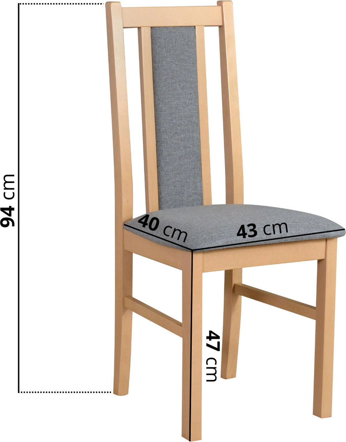 ESSZIMMERSTUHL - 4er-Set Bos 14 hell nussbaum soro 23 - Hellbraun/Beige, Holz (43/94/40cm) - Leaf Design