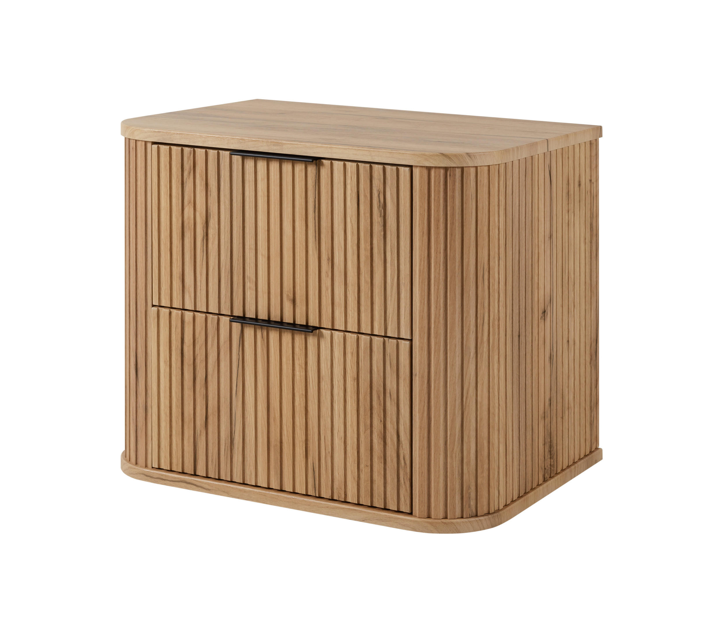 BADEZIMMERSCHRANK, Gold Craft Eiche, Schwarze Griffe, 41,5 x 60 x 51,7 cm - Eichefarben/Schwarz, Holzwerkstoff/Kunststoff (60/51.7/41.5cm) - 3XE LIVING