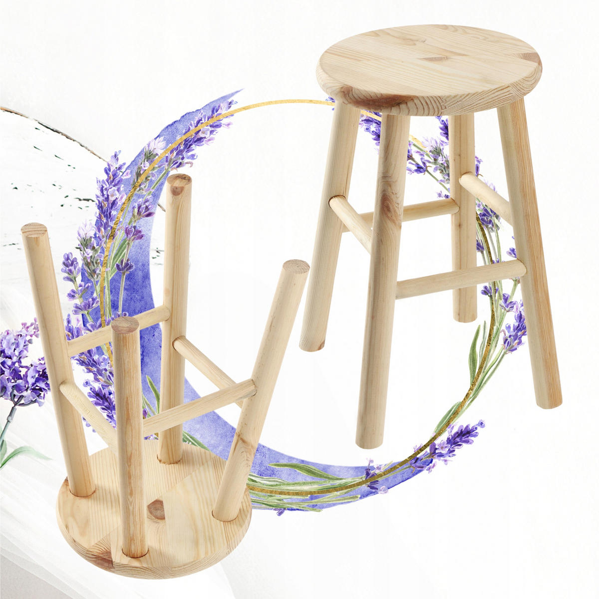 HOLZHOCKER 45 x 29 cm, natur - Naturfarben, Holz (29/45cm) - KADAX