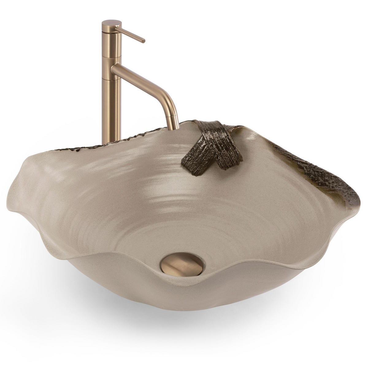 AUFSATZWASCHBECKEN Rea Hm-22 Handmade Art - Beige, Keramik (44/18/49cm) - REA