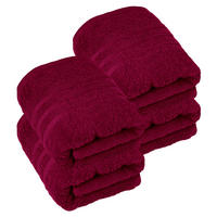 HANDTUCH 50x100 cm London Kirsch Rot 4er Set - Kirschrot, Textil (50/100cm) - Lashuma