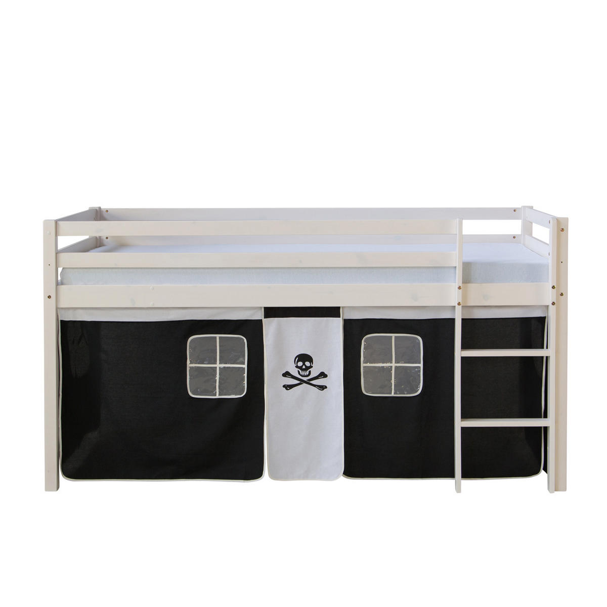 HOCHBETT Lattenrost 90/200 cm Pirat - Schwarz/Weiß, Holz - Homestyle4u