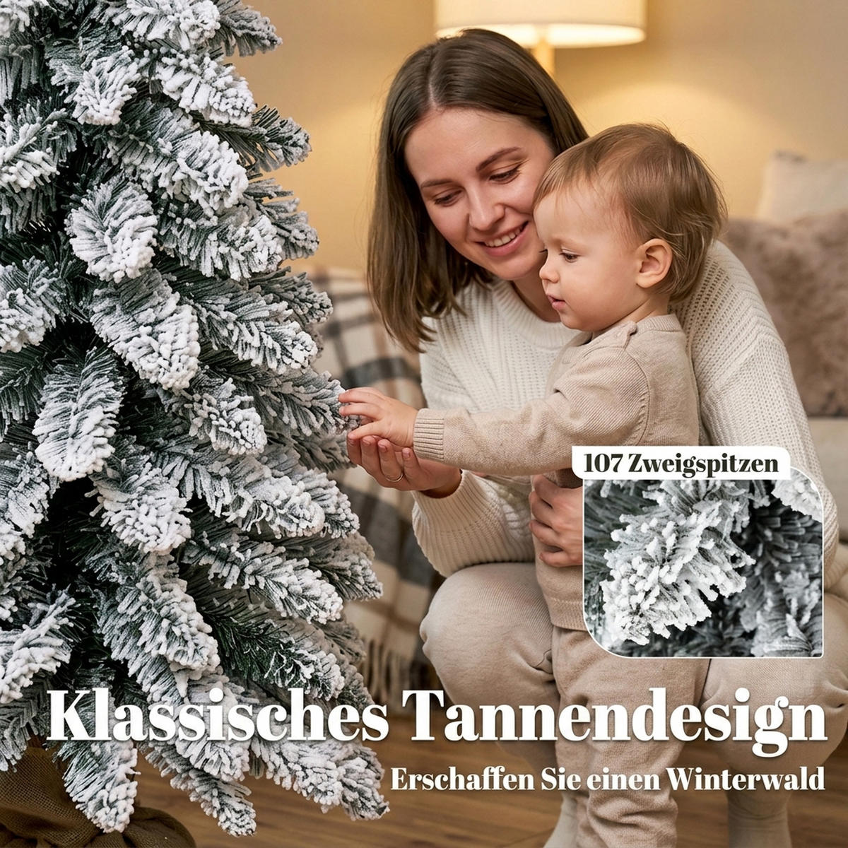 WEIHNACHTSBÄUME Weiß 46.0/46.0/90.0cm - Weiß, Kunststoff (90cm)