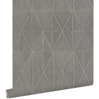 TAPETE Origami-Muster 53 cm x 10.05 m - Grau, Papier (53/1000cm) - ESTAhome