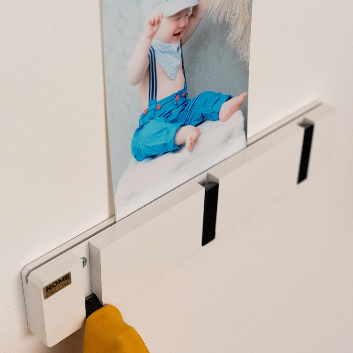 GARDEROBENLEISTE HOOK - Farbe: Weiß, Menge: 3 x Haken - Weiß, Holz (29/5.5/2cm) - Home Deluxe