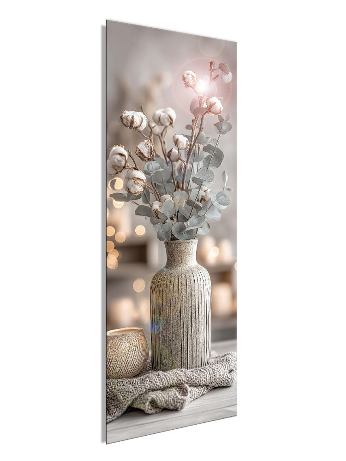 GLASBILD 30x80 cm Stillleben Eukalyptus - Beige, Glas (30/80cm) - artissimo