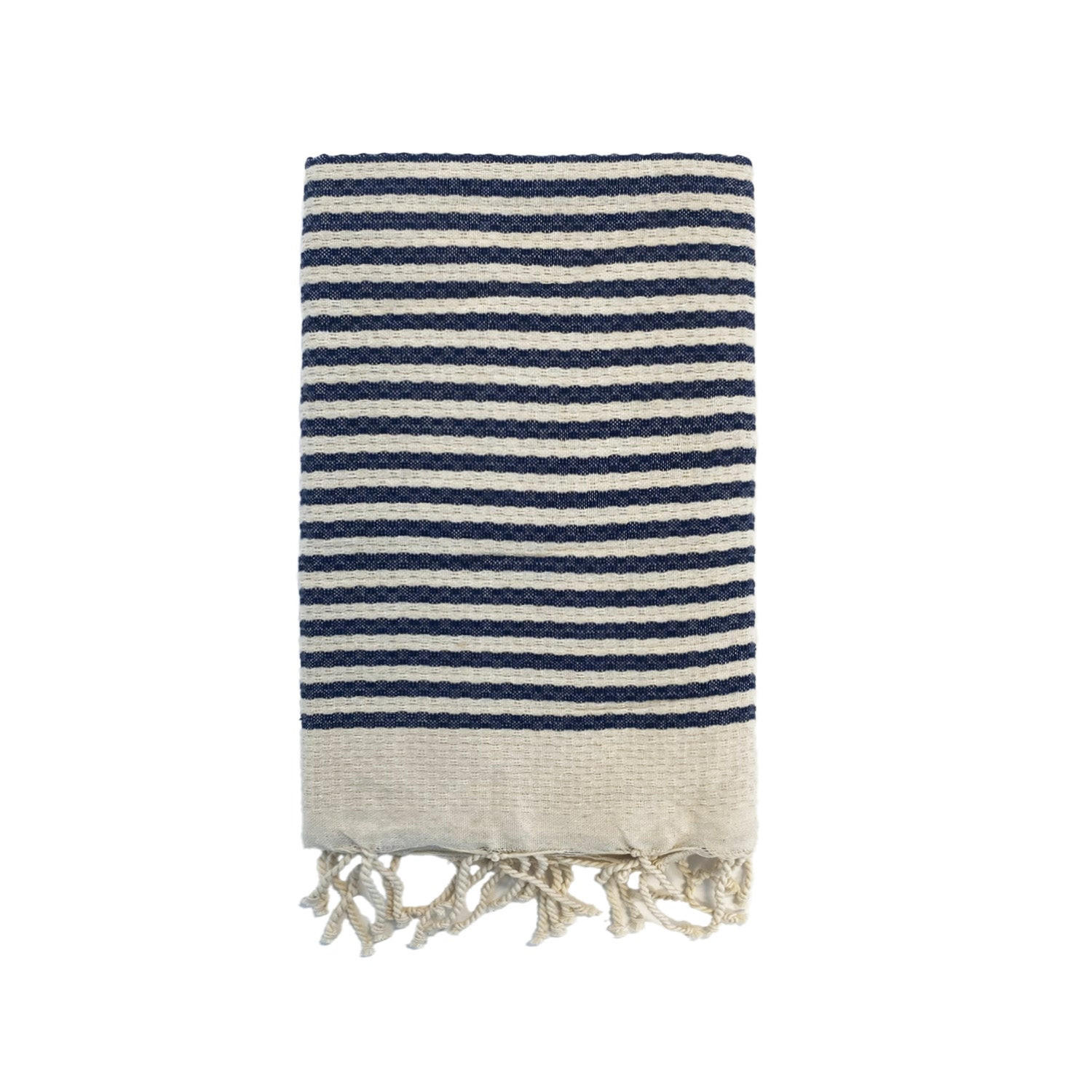 HAMMAMTUCH Traditionelle Yadara 200x200 190g/m² marineblau - Blau, Textil (200/200cm) - LE COMPTOIR DE LA PLAGE