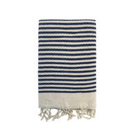 HAMMAMTUCH Traditionelle Yadara 100x200 190g/m² marineblau - Blau, Textil (100/200cm) - LE COMPTOIR DE LA PLAGE