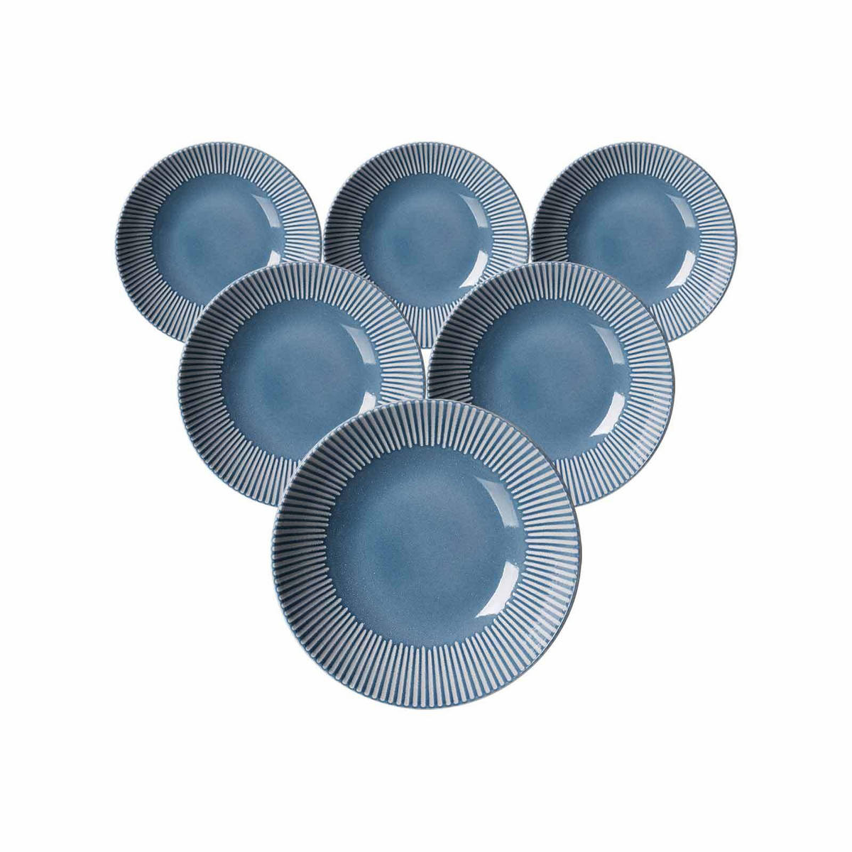 SUPPENTELLER Banda Blau ø 20 cm 6er Set - Blau, Keramik (20cm) - Ritzenhoff Breker