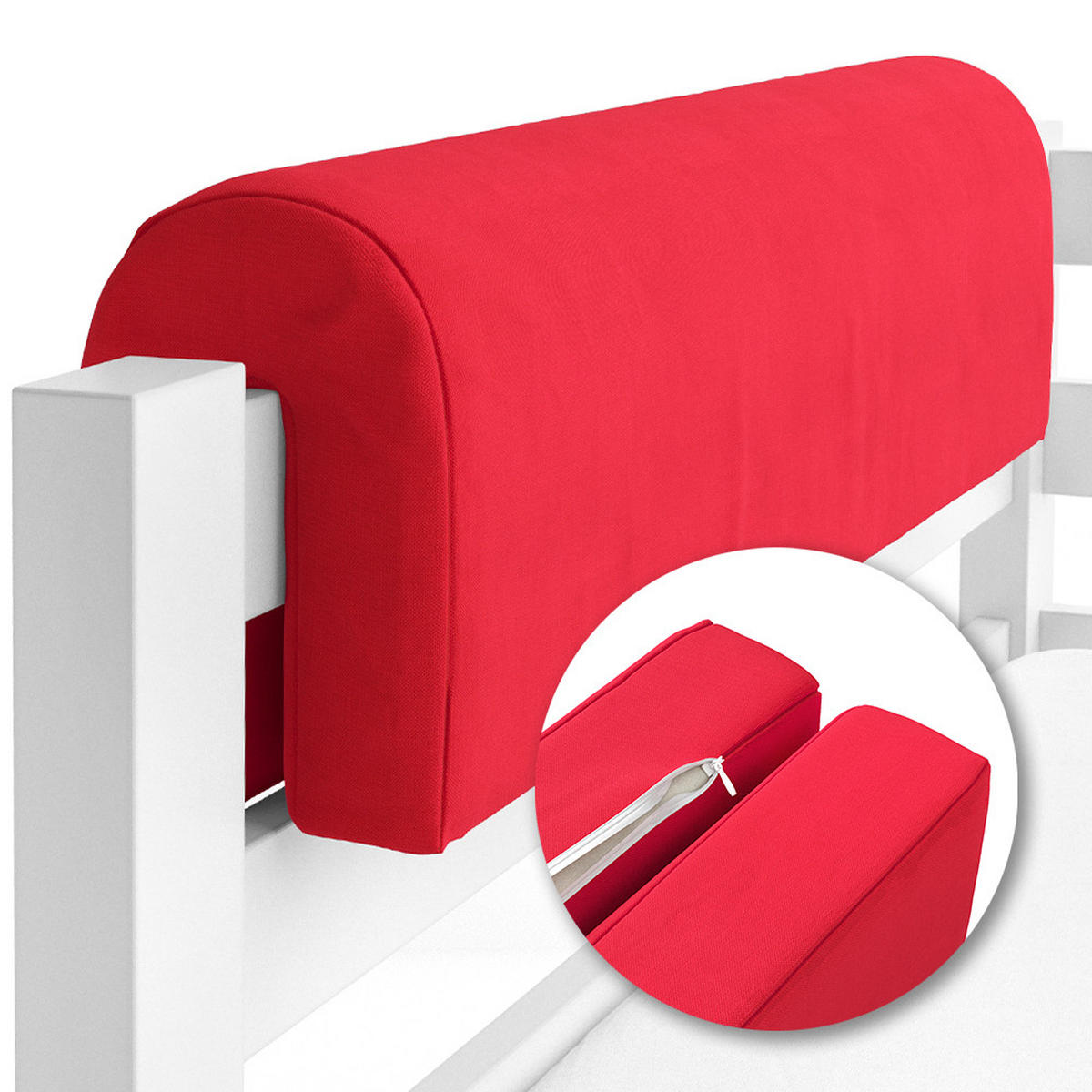 BETTUMRANDUNG Rot 70 x 20 cm - Rot, Textil (70/20/14cm) - VitaliSpa